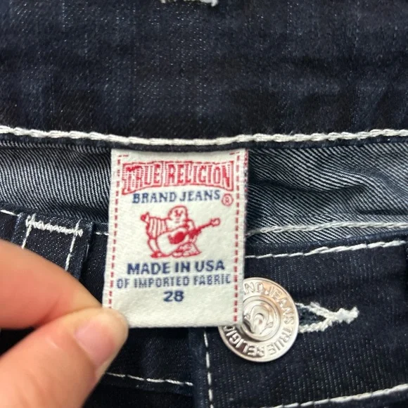 True Religion Black Denim with White Stitching - Picture 4 of 4